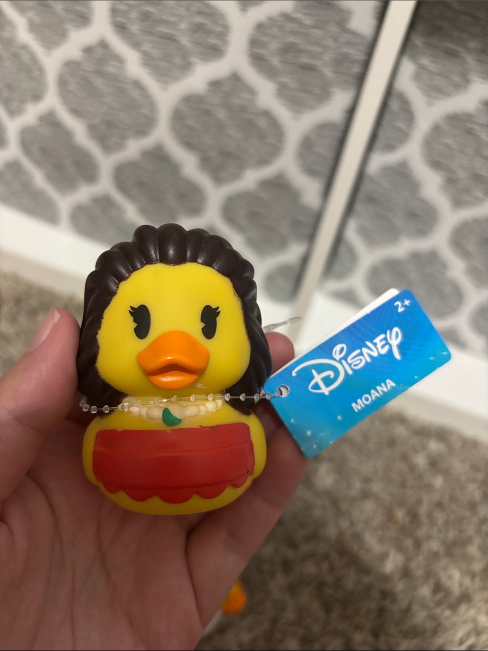 Disney Moana Rubber Duck Toy in Yellow, Red and Brown